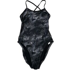 TYR Durafast Cross-Cut Fit One Piece Swimsuit Women's XXL (38) Dark Shadow NWT